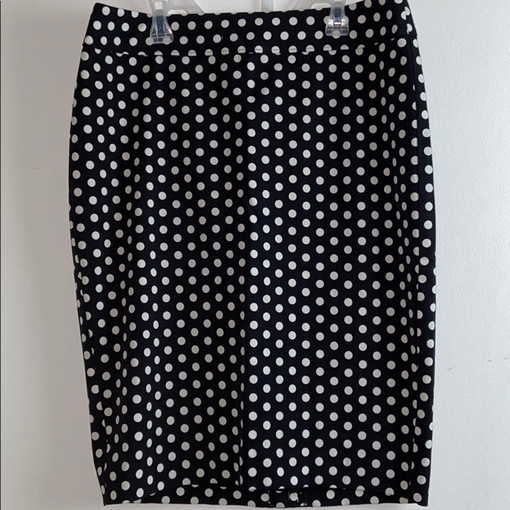 Jupe Crayon The Limited - Taille 4 - Bleue à Pois - Coton - Longueur Genoux - Neuf Avec étiquettes
